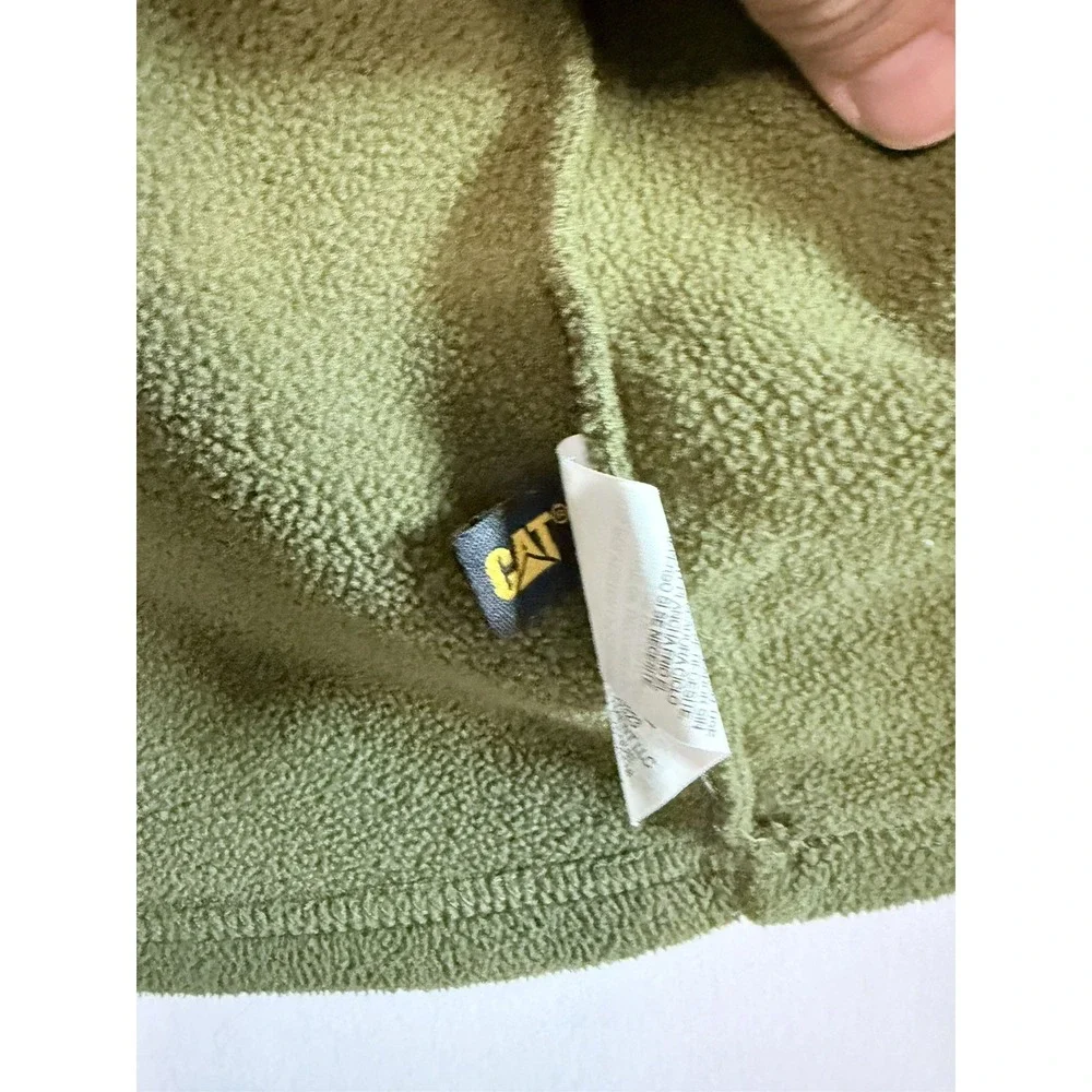 CAT Caterpillar Kids Fleece Vest Green Full Zip Size 10/12